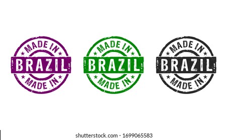 Made Brazil Stamp Icons Few Color Stock Illustration 1699065583