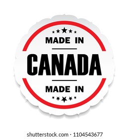 Made in Canada flag button label  banner icon Sticker Thai design, on white background.