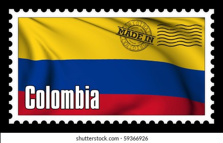 Made in Colombia original stamp