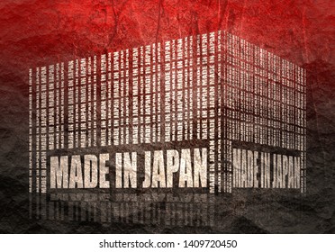 Made in Japan in bar code. Lines consist of same words