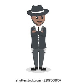 Mafia Boss Design Character On White Background