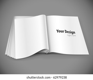 Magazine Page With Design Layout Vector Illustration On Gray Background