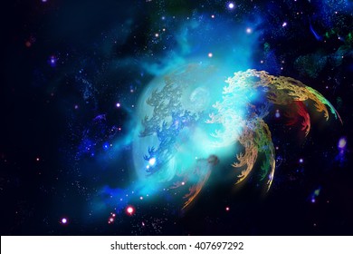 Magic beautiful space nebula