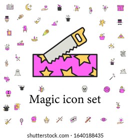 Magic Box With Saw Icon. Magic Icons Universal Set For Web And Mobile