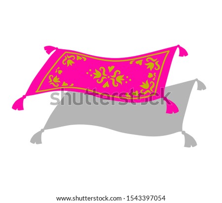 Magic carpet on a white background. Illustration.