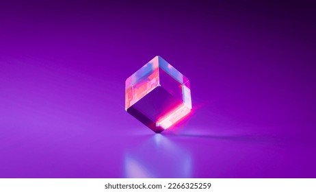 Magic cube in neon light. - Shutterstock ID 2266325259