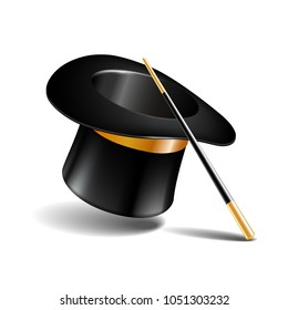 Magic Hat Wand Isolated On White Stock Illustration 1051303232 ...