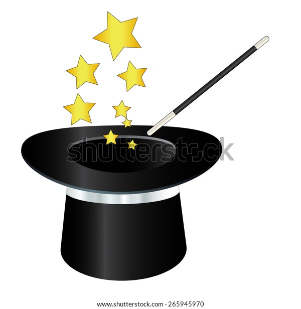 Magic Hat Wand Stars Stock Illustration 265945970