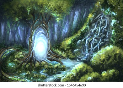 The Magic Portal In A Forest 