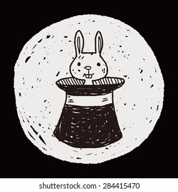 Magic Rabbit Doodle Drawing Stock Vector (Royalty Free) 285567407