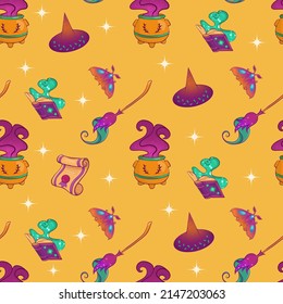 Magic Seamless Patter, Wizard Pattern, Witchcraft Pattern, Magic School Pattern, Halloween 