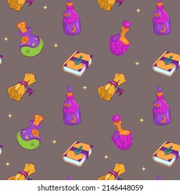 Magic Seamless Pattern, Witchy Pattern, Wizard Pattern