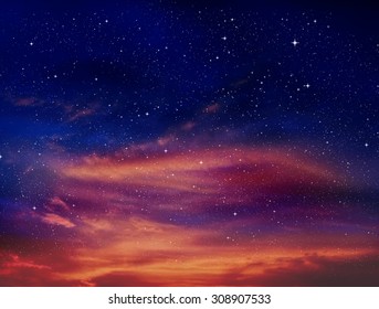 Magic Sky Background With Stars