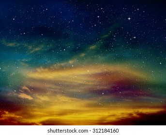 Magic Sky Background With Stars