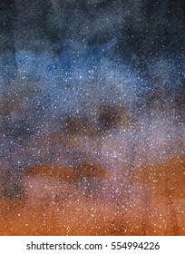 Magic universe filled with stars. Watercolor - Shutterstock ID 554994226