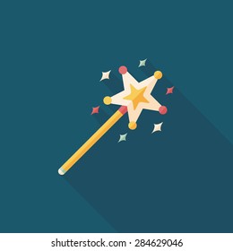 magic wand flat icon with long shadow