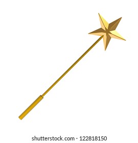 Magic Wand, Isolated On White, 3D Render