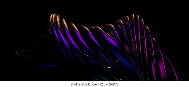 Magical Abstract 3d Neon Irridescent BluePurple Abstract Background 3D Illustration