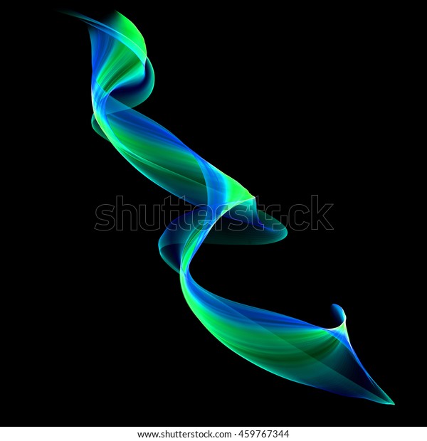 Magical Form Blue Green Smoke Abstract Stock Illustration Magical Form Blue Green Smoke Abstract Stock Illustration