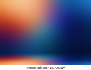 Magical room 3d background  Red blue gradient blurred pattern  Shiny abstract texture  Fantastic studio illustration 