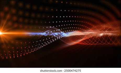 Magical waves of bright energy.High tech rainbow light ray particles and bokeh energy
 - Powered by Shutterstock