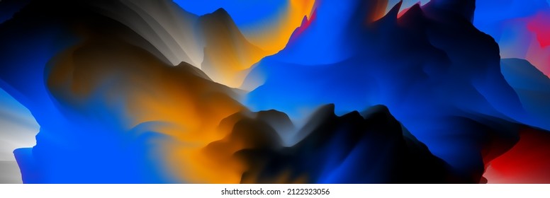 Magical World. Landscape Of Surreal Clouds. Abstract Fantasy Background. 3d Illustration.