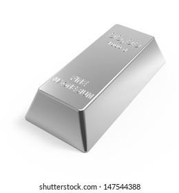 Magnesium ingot isolated on white. Computer generated 3D photo rendering.
