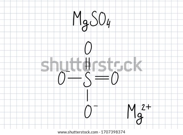 硫酸マグネシウムの式 手書きの化学式 ノートに刻まれたイラスト 骨格式 教育 学資 化学の授業 のイラスト素材