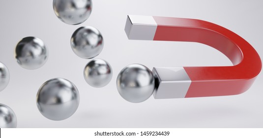 magnet chrome balls magnetic design 3d-illustration