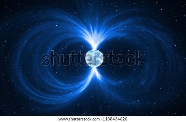 Magnetar -\
neutron star in deep space. For use with projects on science,\
research, and education. 3D\
illustration