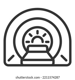 Magnetic Resonance Imaging - Icon, Illustration On White Background, Outline Style