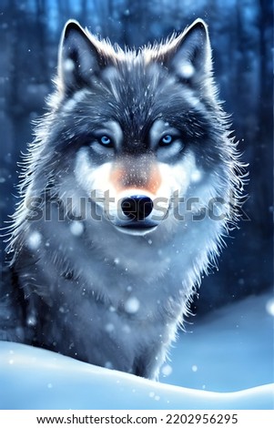 A magnificent wolf in ta snowy winter forest.  Foto stock © 