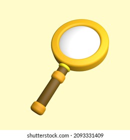 Magnifying Glass Icon, Convertable To PNG. 3D Rendering