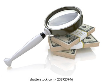 Magnifying Glass And Money