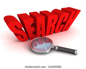 Magnifying Glass Red Concept Search Word Stock Illustration 216439300 ...