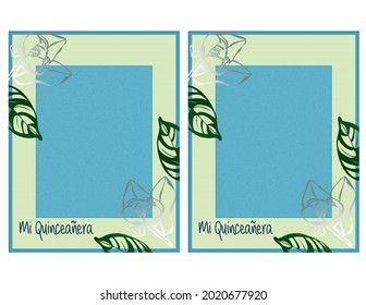 Magnolia And Denim Quinceanera Celebration Invitation Background Illustration
