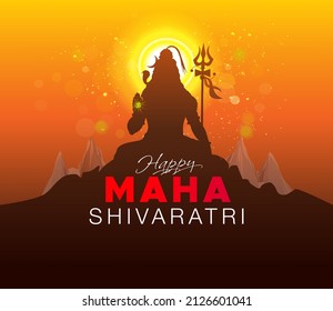 Maha Shivratri Mahashivratri Puja. Lord shiva shankar Mahadev blessing poster background.