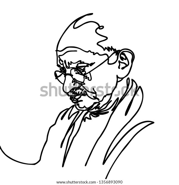 マハトマ ガンジー ガンジー インドの国家の父で インド独立運動の指導者であるイギリスの統治に反対する 世界で最も人気のある人 のイラスト素材 1356893090