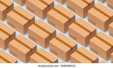 Mail Boxes Shipping Packaging Background Wallpaper Stock Illustration ...