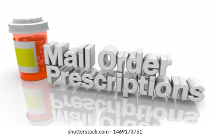 Mail Order Prescriptions Pills Medicine Bottle 3d Illustration