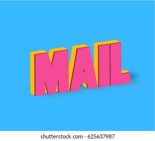 Mail Text for Title or Headline. In 3D Fancy Fun and Futuristic style