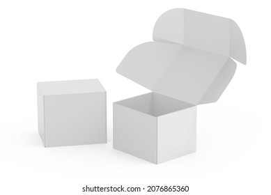 Mailer Box Cardboard Box For Mockup And Branding 3d Render Illustration