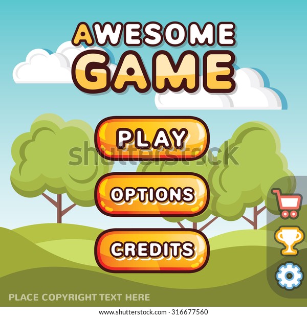 Main Menu Game Interface Kit Creative Stock Illustration 316677560 ...