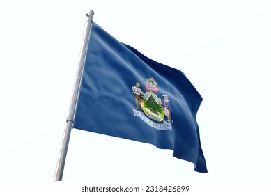 Maine flag isolated white