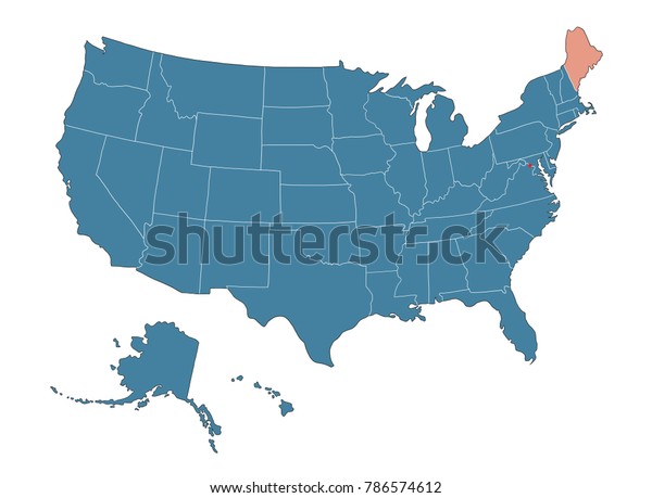 Maine State Map Usa Stock Illustration 786574612