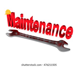 Maintenance concept image on white, 3d rendering