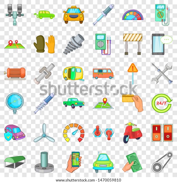 Maintenance icons set. Cartoon style of 36\
maintenance icons for web for any\
design