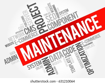 Maintenance Word Cloud Business Concept Stock Illustration 631210064 ...