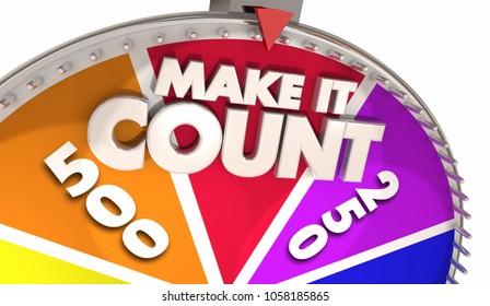 Make It Count Spinning Game Show Wheel Winner 3d Illustration