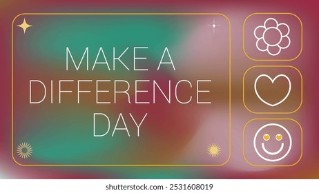 Make a difference Day web banner design illustration 